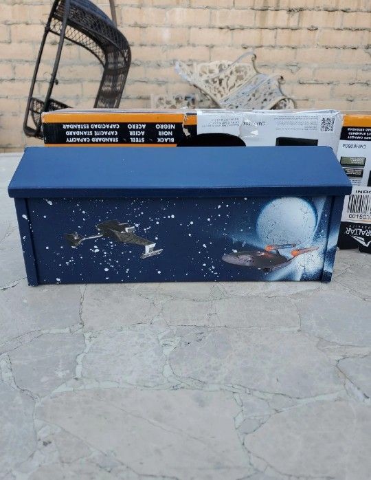 Star Trek Custom Spray Painted and Collaged Mail Box