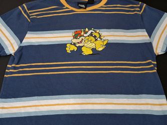 NINTENDO SUPER MARIO BROS. BOWSER STRIPED T-SHIRT - MEDIUM