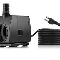 Alpine Corporation Replacement Stream Pump 1500 GPH with 6 Ft. Cord for Fountains and Waterfalls