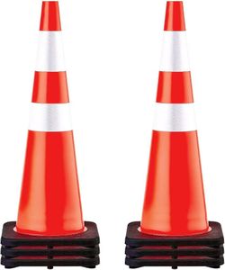❤️🔥 VEVOR Safety Cones, 5 Pack 36" Traffic Cones, PVC Orange Construction Cones with Reflective Collars and Black Weighted Base, for Traffic Control
