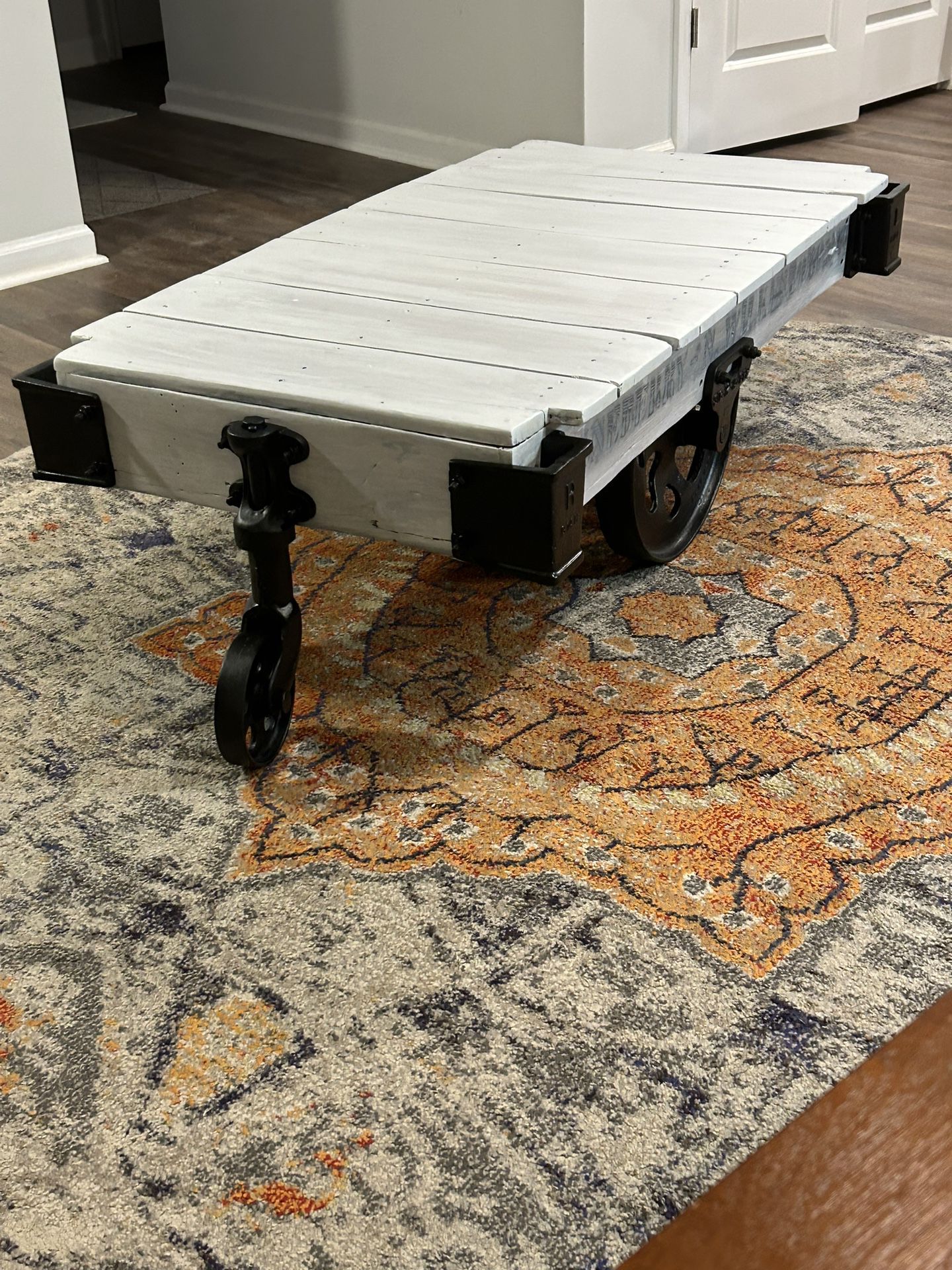 Antique Restored Lineberry Factory Cart. Coffee tables