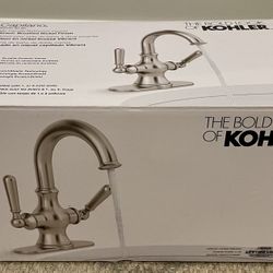 KOHLER Capilano Monoblock 4 in. Centerset 2-Handle Bathroom Faucet in Vibrant Brushed Nickel