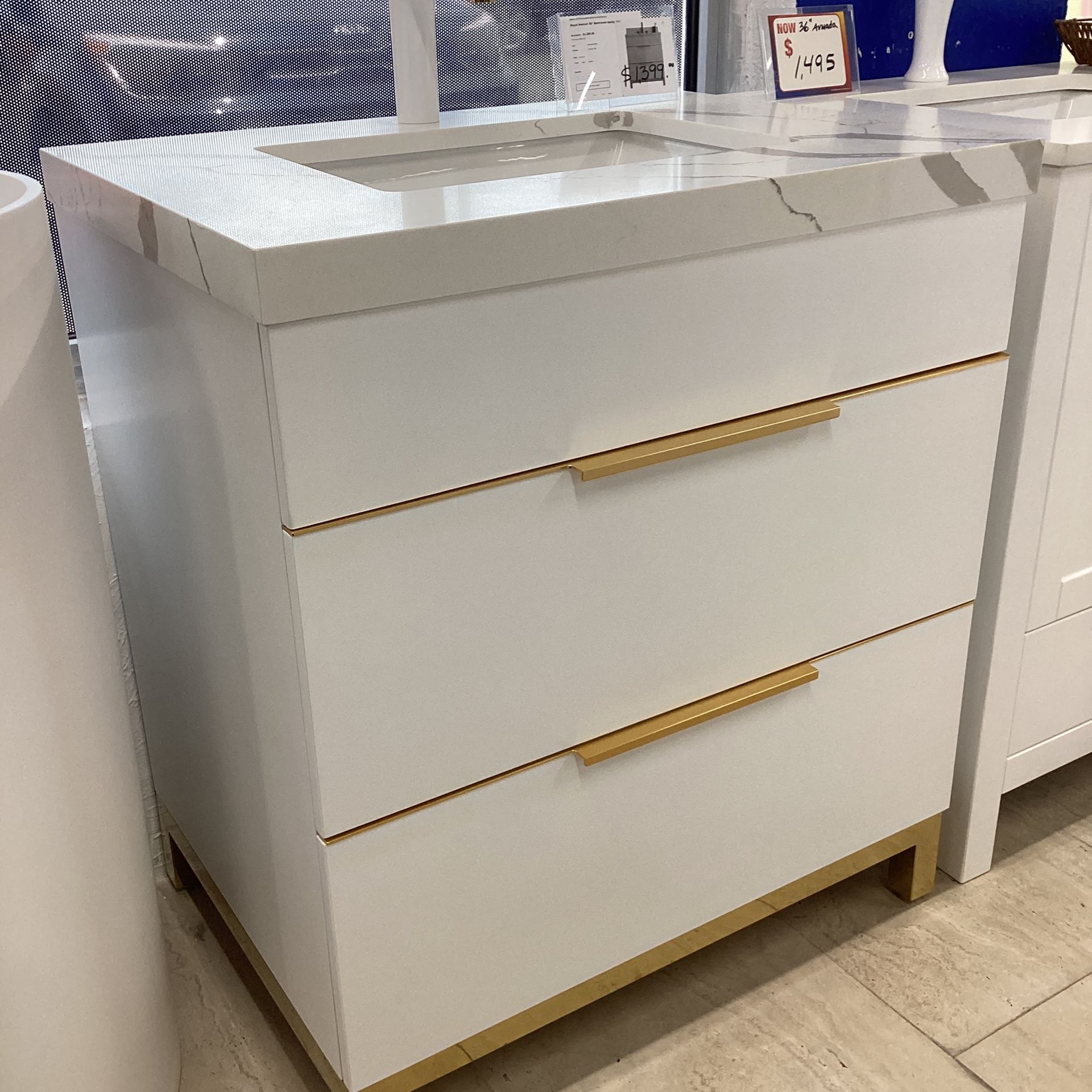 30” White Royal Mercer Bathroom Vanity Solid Wood Soft Close Drawers Quartz Countertop Ceramic Sink ❗️❗️❗️❗️❗️