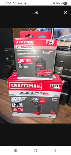 New Craftsman V20 Brushless 1/2" Impact Wrench Wit 3AH Advanced V20 Battery & Charger Kit For $120
