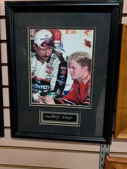 Dale Earnhardt Sr Dale Earnhardt Jr Framed Photo Engraved Signature Display