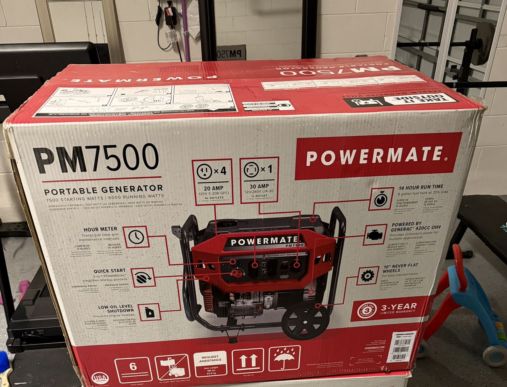 Powermate PM7500 7,500-Watt Gas