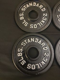 Two standard 2 inch 5lb plates