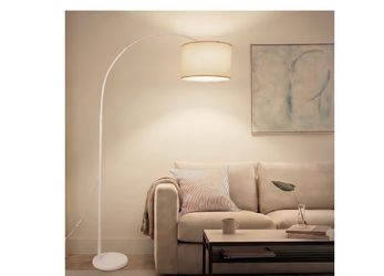 Modern Standing Floor Lamp with Marble Base, Adjustable Height Rotating Head
