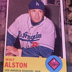 WALTER ALSTON VERY CLEAN 1963 TOPPS BASEBALL CARD