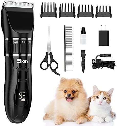 Skey Dog Clippers, Rechargeable Cordless Dog Grooming Kit