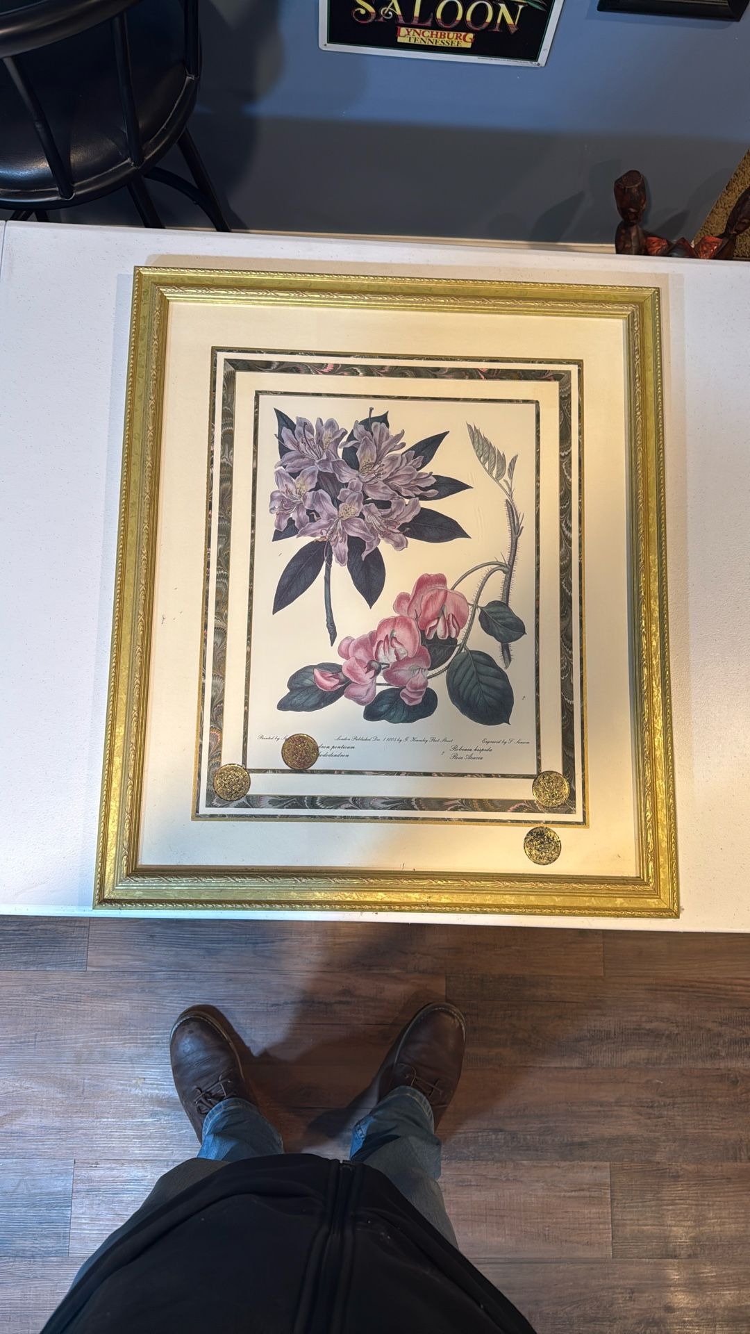 Antique Wall Picture Gold Leaf 21.5 X 27 Inches