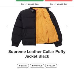 Supreme Puffy Leather Collar Jacket
