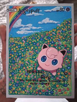 Hand-Painted Jigglypuff Pokemon Canvas Art (READ DESC.)