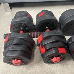 Brand New Ainfox 2 in 1 Adjustable Dumbbells Set 29kg/63.934LBS, Lifting Dumbbells Used As Barbell for Whole Body workouts