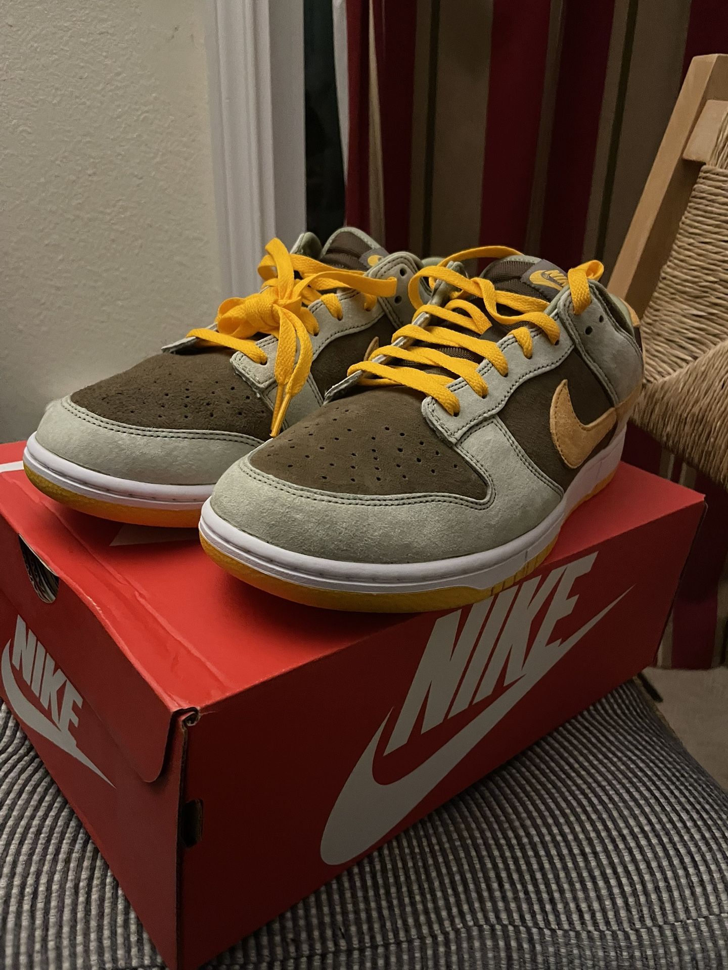 Dusty Olive Dunk Lows Size 11.5