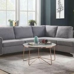 Brand New Modern Grey Fabric Sectional