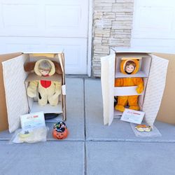 Danbury Mint RARE Collectible Halloween Garfield Porcelain Dolls