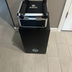 AKG Large Diaphragm Studio mic, LP Cajon, Cajon brushes