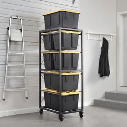 Gorilla Rack 5-tier Rolling Bin Organizer