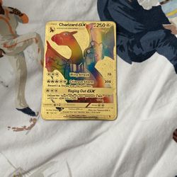Pokemon Gold Foil Rainbow Charizard GX Fan Art Pokémon Card 