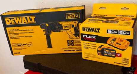 Broken hammer kit 1” Dewalt + battery 9 flex fast charger