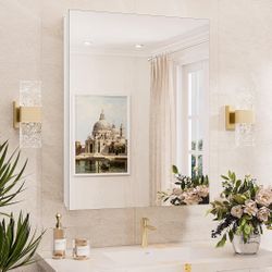 Mirrored Medicine Cabinet Recessed or Wall Mount - espejo para baño