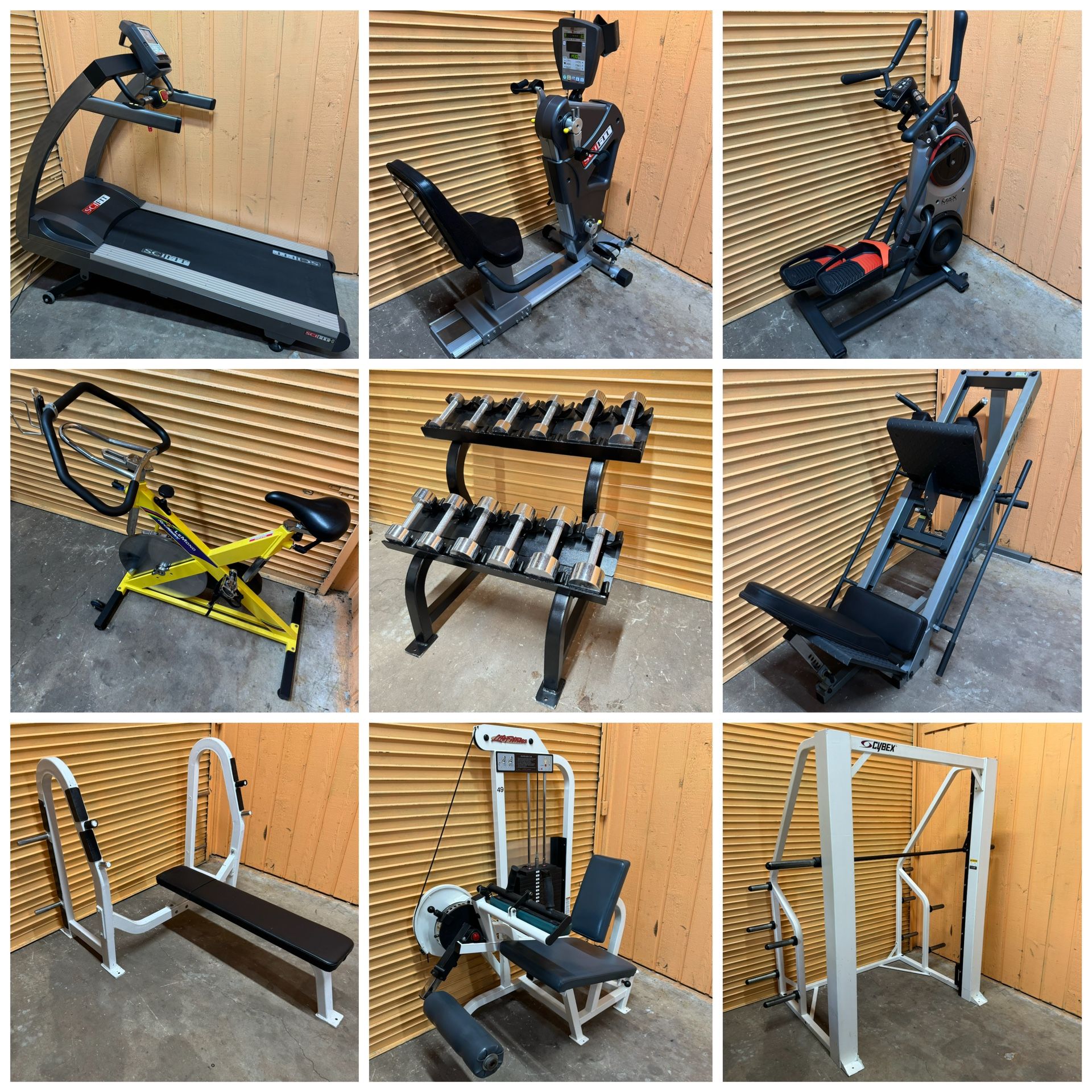Tons of Commercial Gym Equipment- Squat Rack, Functional Trainer, Weight Bench, Leg Press, Dumbbell Cybex, Nautilus, Hammer Strength Etc