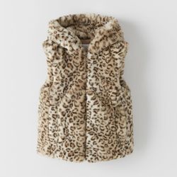 Zara Kids Size 8/9 Faux Cheetah Fur Vest