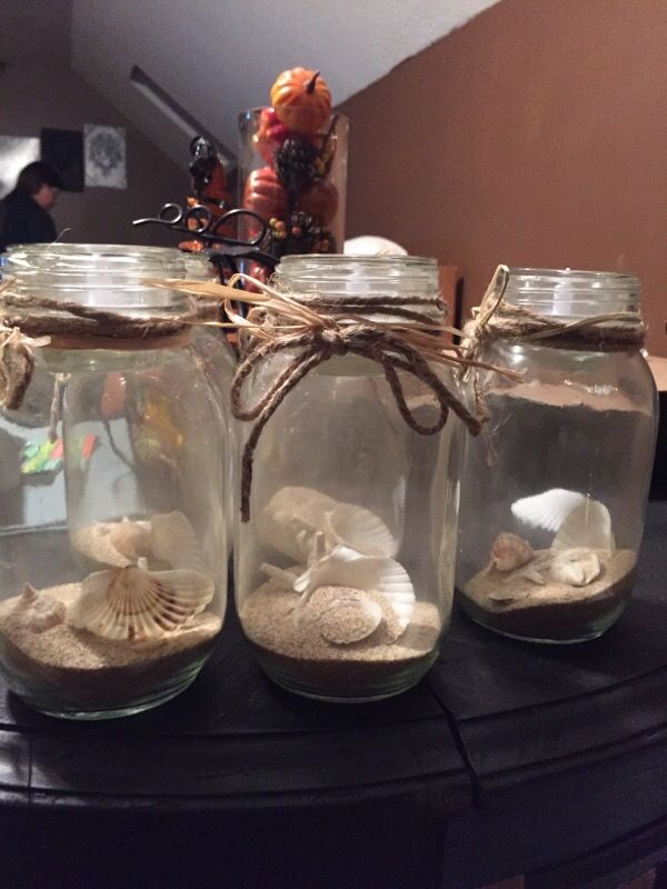 Beach themed mason jars