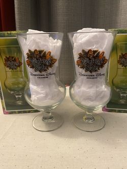Rainforest Cafe Glasses Downtown Disney Anaheim In Original Boxes - Set Of 2