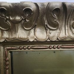 Antique Mirror with Solid Wood Gold Frame