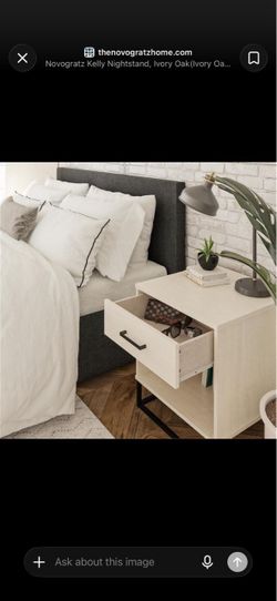 NEW IN BOX – Set of 2 Novogratz Kelly Nightstands – Ivory/Black