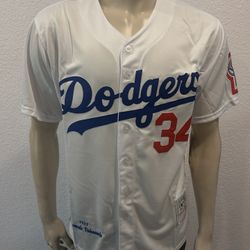 Fernando Valenzuela Throwback Dodgers White Jerseys 