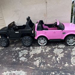 Kids  Big Jeep And Big Pink Car 