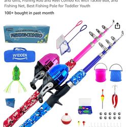 Kids Fishing Pole, Portable Telescopic Kids Fishing Poles for Boys and Girls, Fishing Rod and Reel Combo Kit with Tackle Box, and Fishing Net, Best Fi