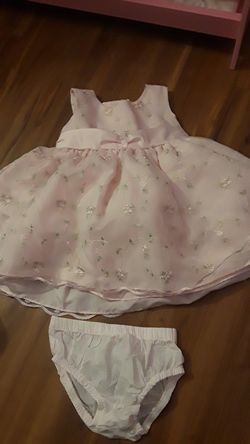 3-6 months baby pink with flowers dress