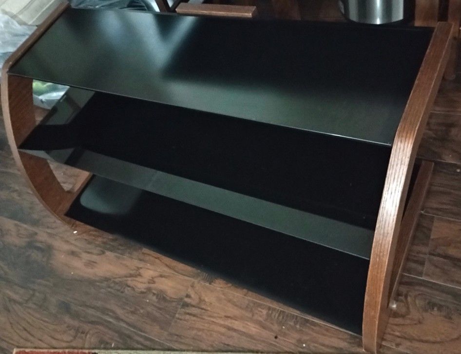 3 Tier Black Glass Shelves 