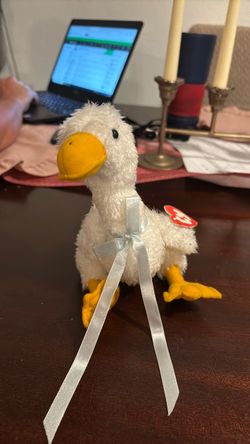 Ty Beanie Baby White Duck Plush