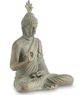 Hosgrove Gray 19 in. x 24 in. Buddha Paper Mache Sculpture