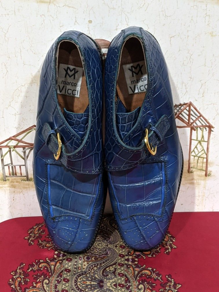 MARCO VICCI MEN SHOES BLUE COLOR LEATHER. GOOD CONDITION  display picture 1