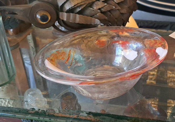 Vintage hand-blown glass bowl