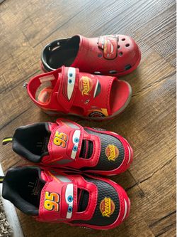 Lightning mcquuen crocs, sandals and tennis shoes