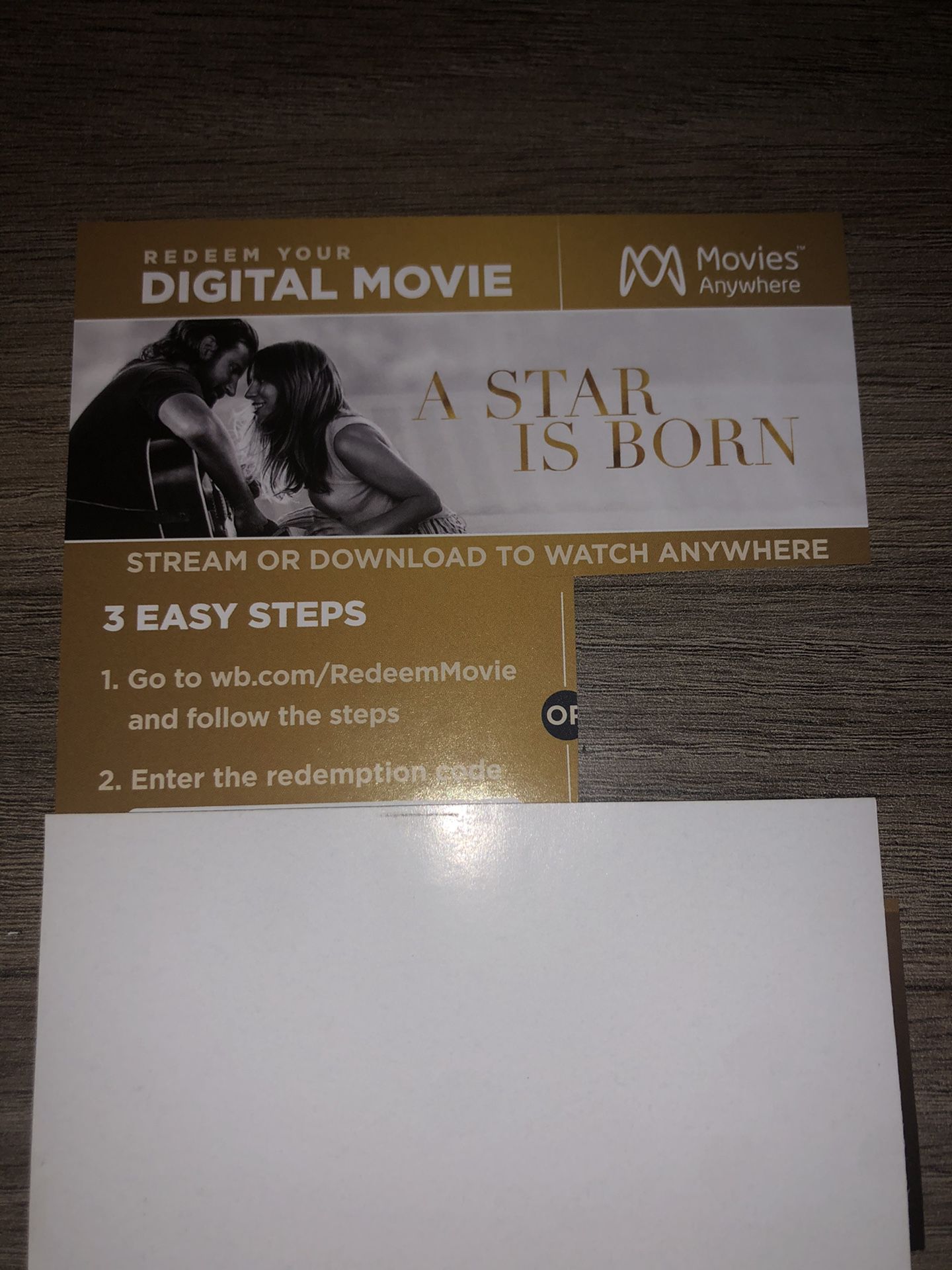 Star is Born Digital Code only no blu ray or DVD