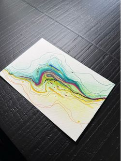 Original Abstract Drawing Small Miniature Art