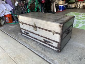 Industrial Steamer Trunk Coffee Table with Drawers (on Wheels!) Furniture