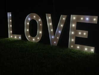 Love sign with LED lights