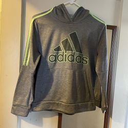 : Adidas Youth L (14/16) Pullover Hoodie - Gray/Neon Green Description: Selling a classic Adidas youth hoodie in great condition. • Size: Youth Large 