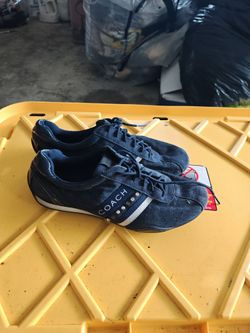 Coach Navy Suede Lace-Up Sneakers Size 8.5