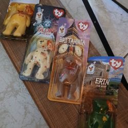 TY Mini Beanie Baby Collection Of Four Bears From Ronald McDonald's 1999 Edition