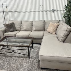 Ashley Furniture Sectional Sofa Couch - Chaise - 2pcs - Cleaned - Comfy - Delivery Available 